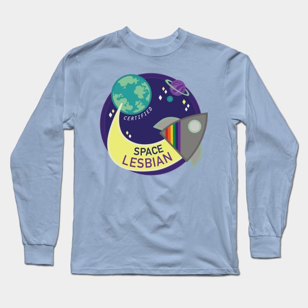 Space Lesbian Long Sleeve T-Shirt by Soft Biology